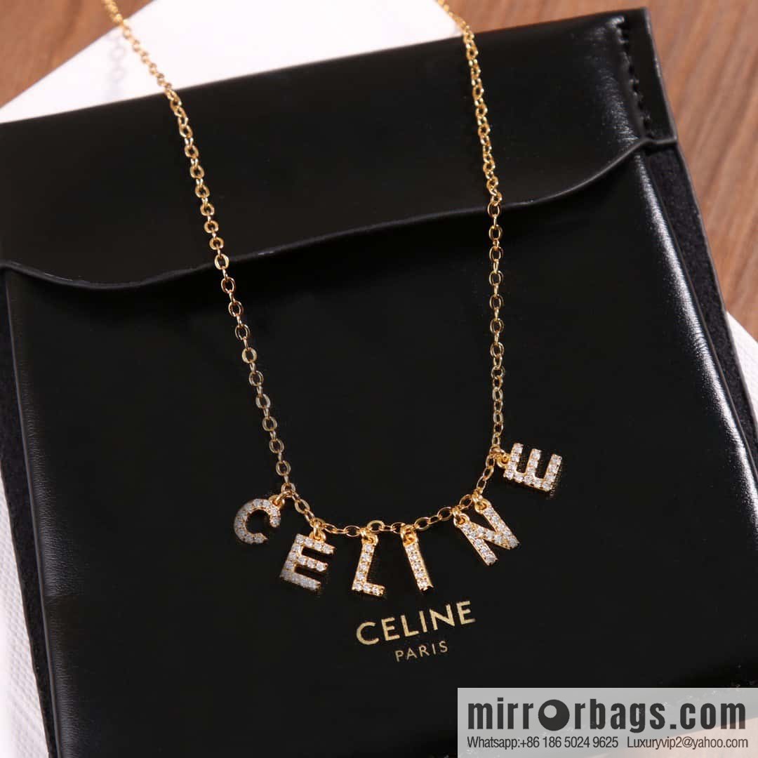 ❗️New ❗️ ☀️ New ☑️ Celine tassel full diamond letter necklace ☀️