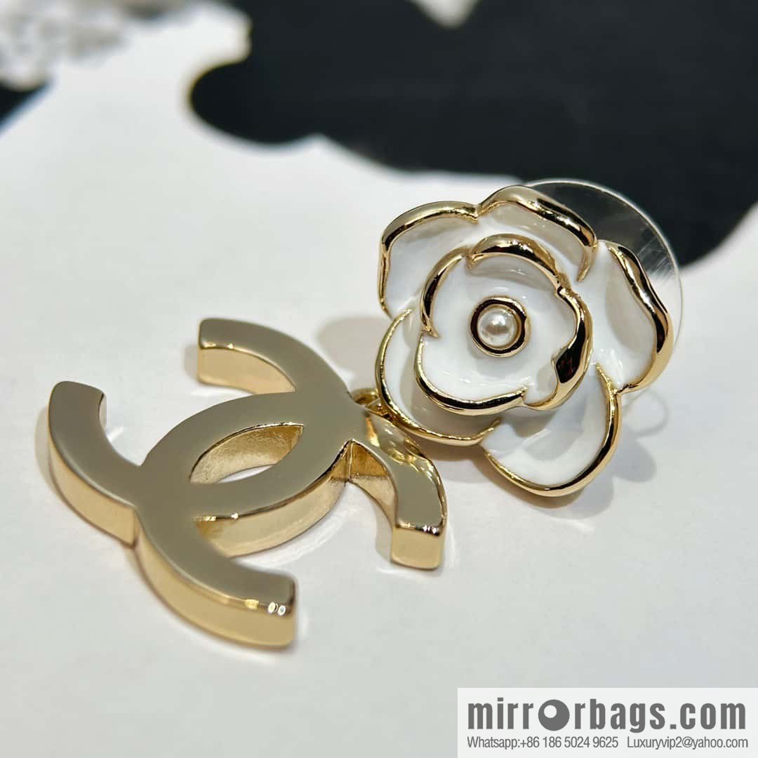 ☀️Original ☀️ new ☑️ chanel c2 double c camellia earrings stud earrings ☀️