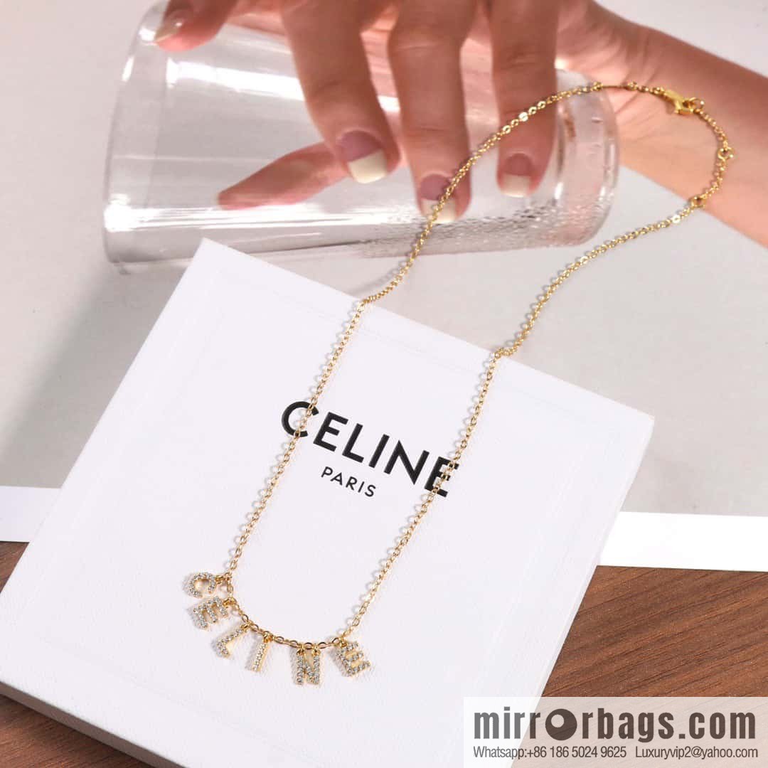 ❗️New ❗️ ☀️ New ☑️ Celine tassel full diamond letter necklace ☀️