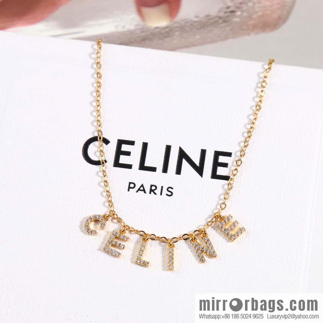 ❗️New ❗️ ☀️ New ☑️ Celine tassel full diamond letter necklace ☀️