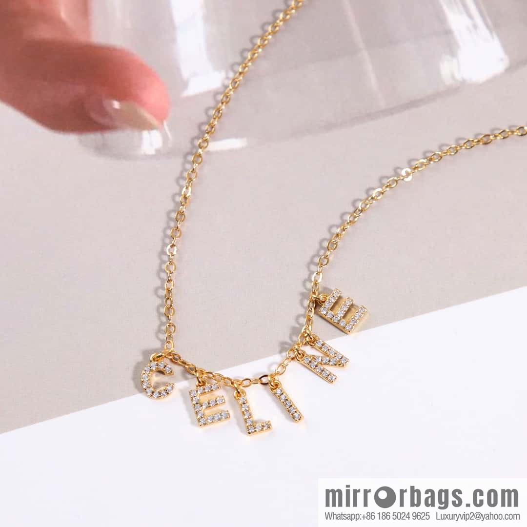 ❗️New ❗️ ☀️ New ☑️ Celine tassel full diamond letter necklace ☀️