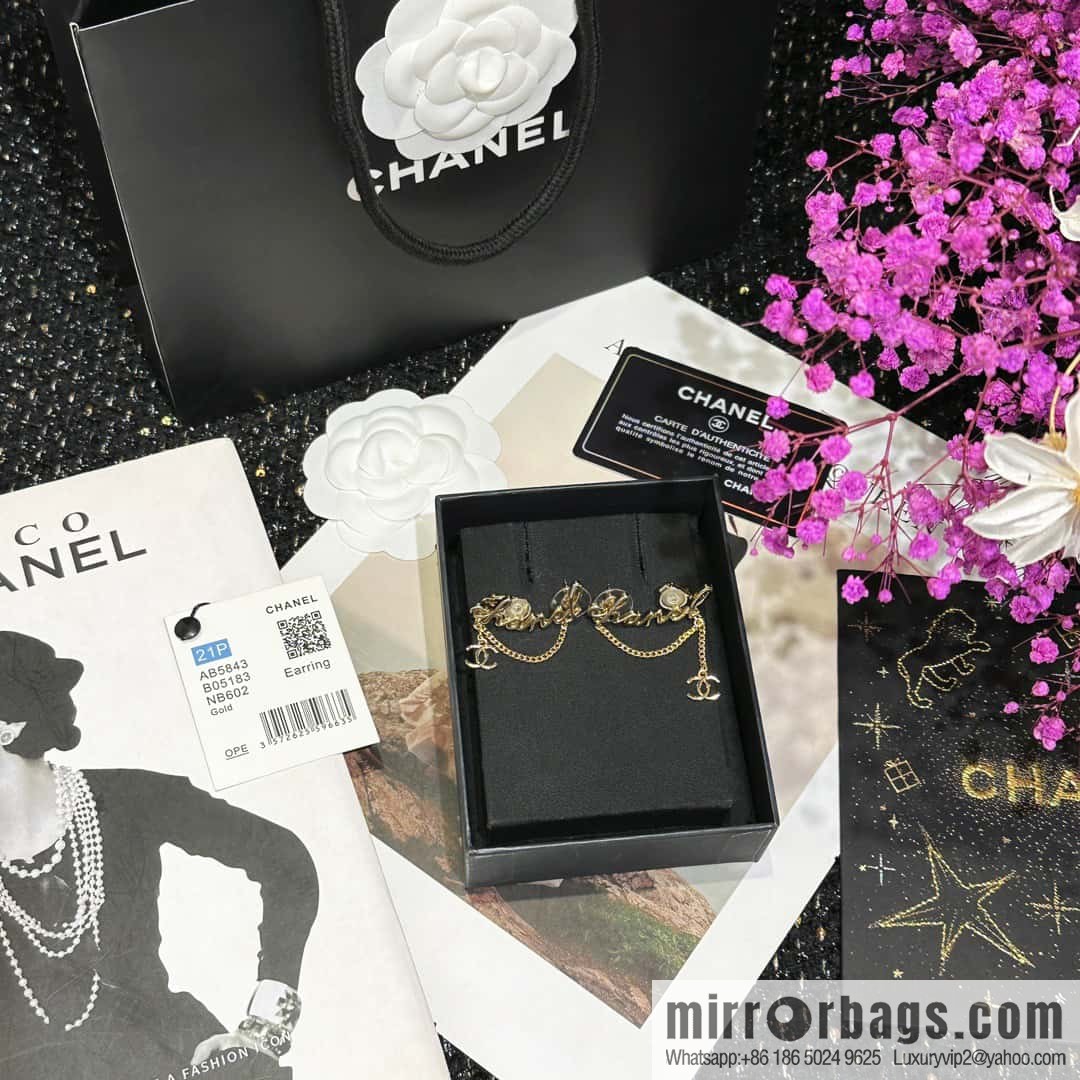 ☀️New ☑️ Chanel letter CHANEL earclip earrings ☀️