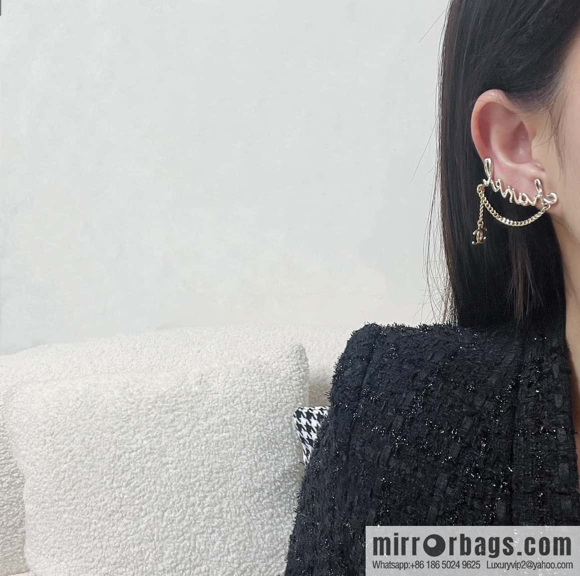 ☀️New ☑️ Chanel letter CHANEL earclip earrings ☀️