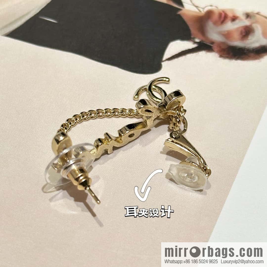 ☀️New ☑️ Chanel letter CHANEL earclip earrings ☀️