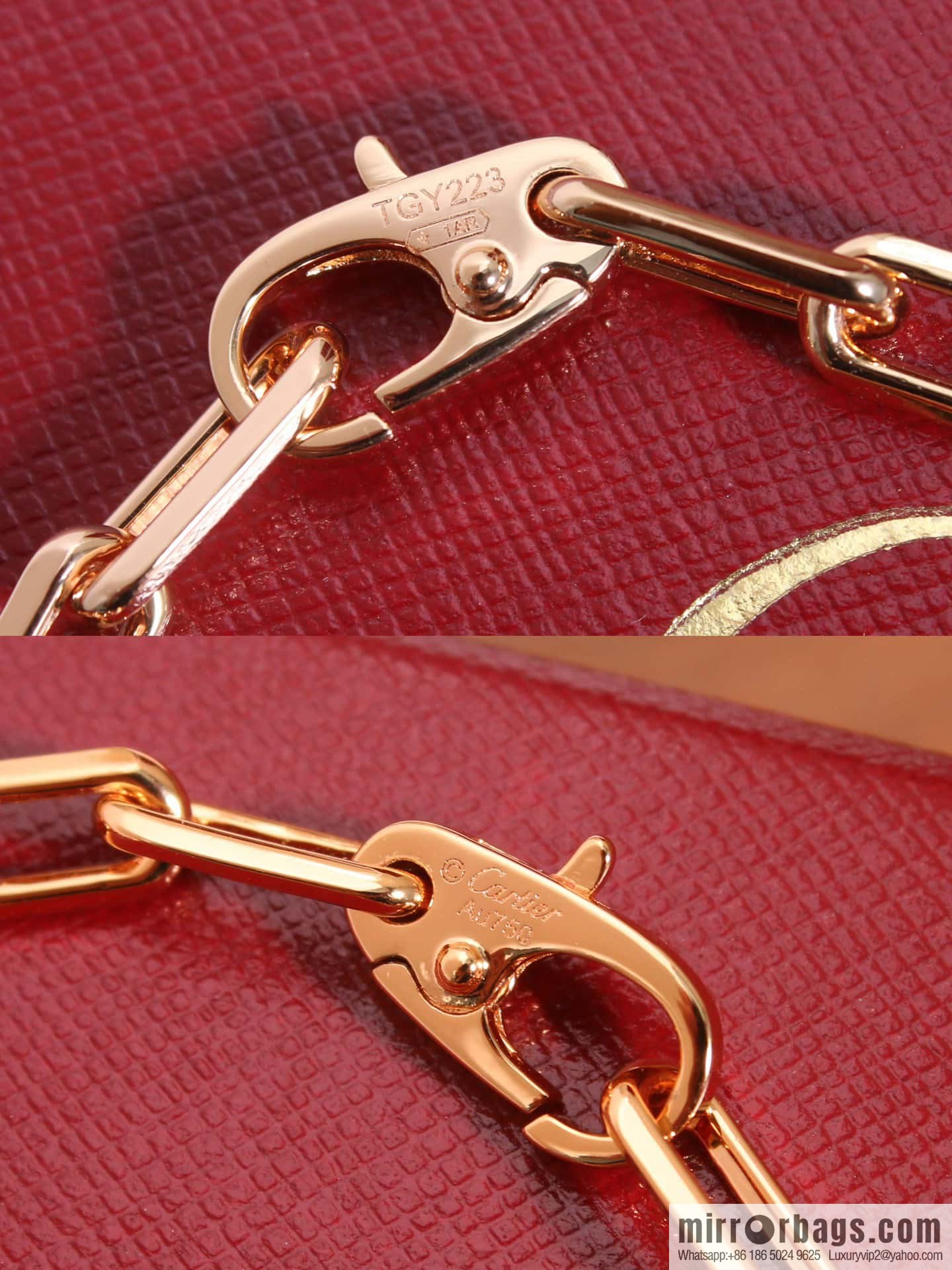 ☀️Cartier SANTOS DE CARTIER chain ⛓ bracelet ☀️ V gold, bracelet 19cm (suitable for 16-18cm)