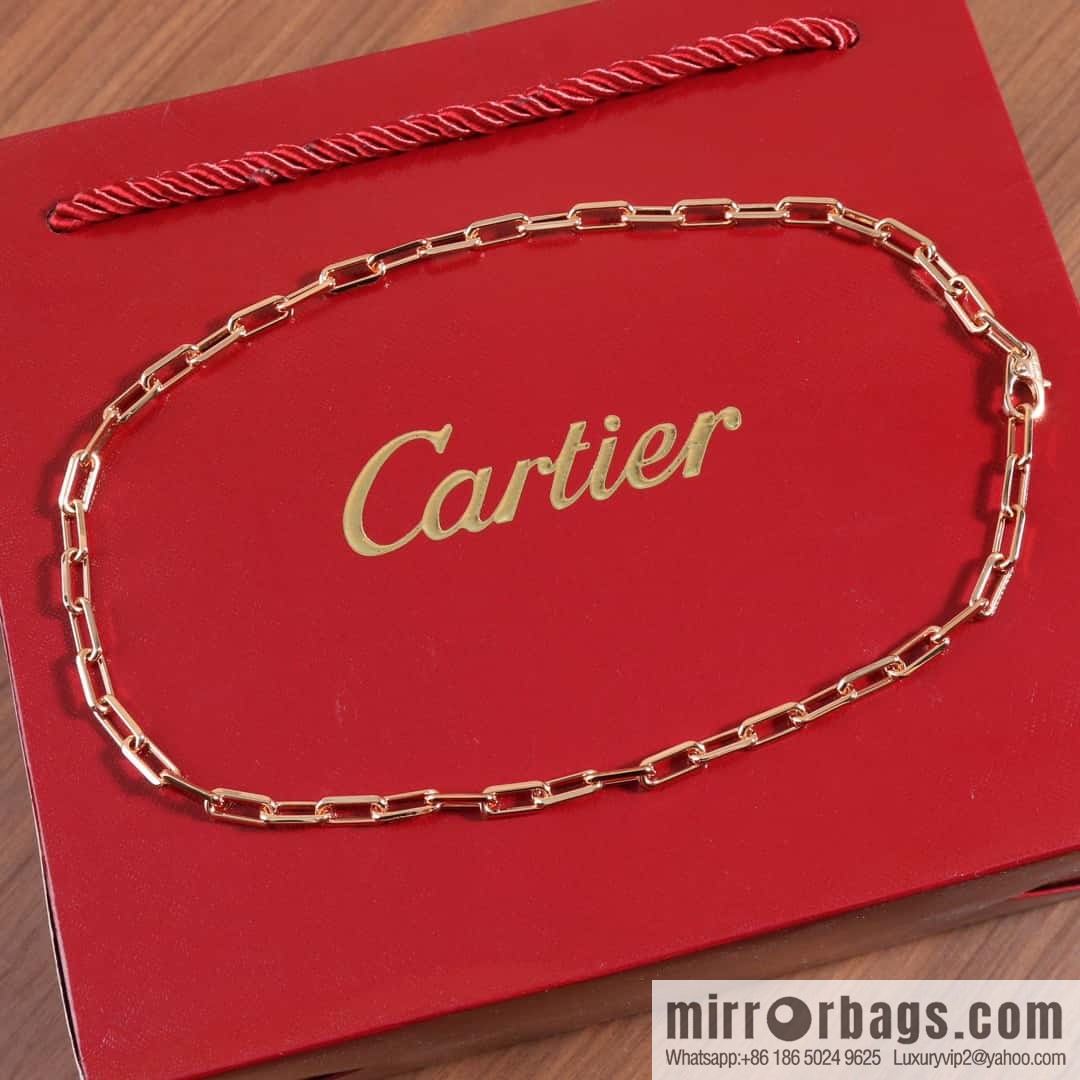 ☀️Cartier SANTOS DE CARTIER chain ⛓ necklace ☀️ V gold, necklace 47cm 57cm