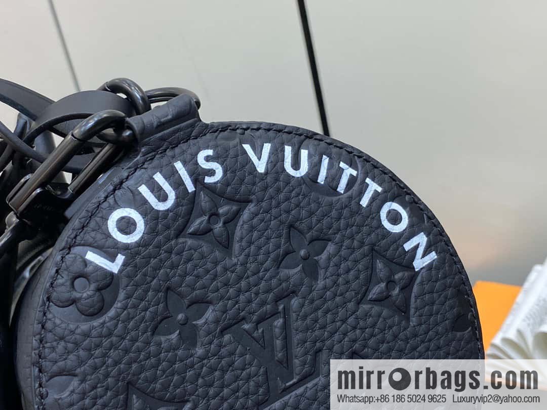[Premium‑quality] M46796 full leather black cylinder bag men's bag series Soft Polochon small handbag