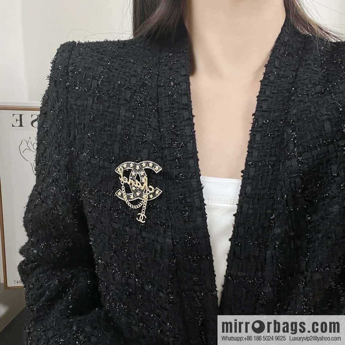 ☀️New ☑️ Chanel Double C Fringe Brooch ☀️