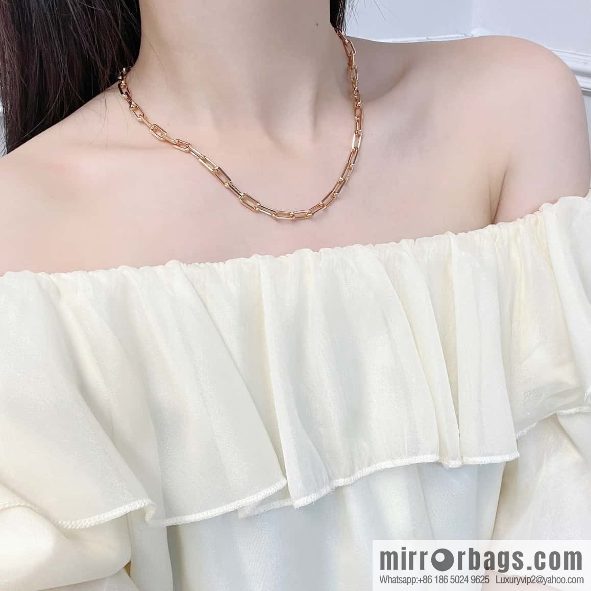 ☀️Cartier SANTOS DE CARTIER chain ⛓ necklace ☀️ V gold, necklace 47cm 57cm