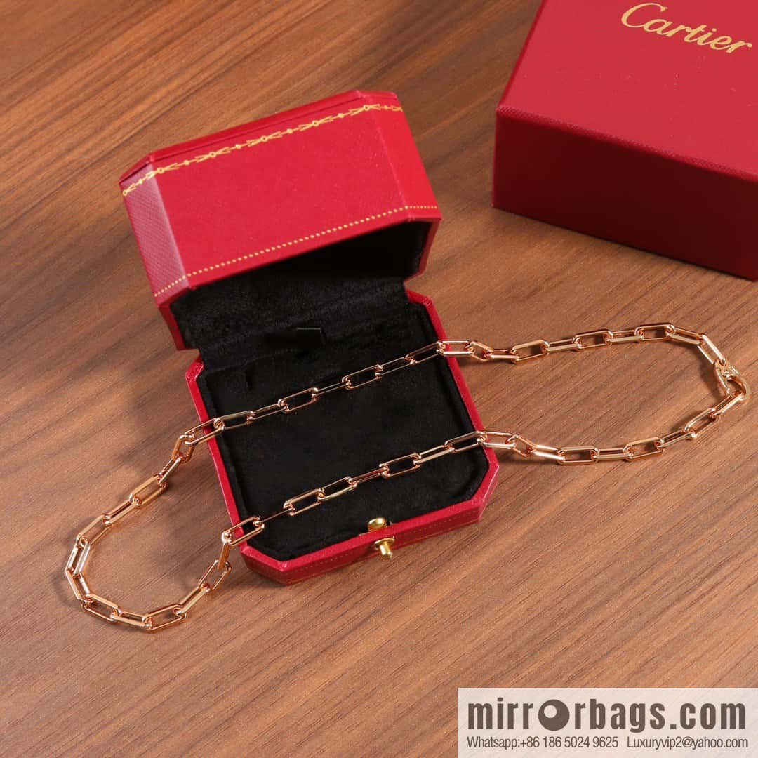 ☀️Cartier SANTOS DE CARTIER chain ⛓ necklace ☀️ V gold, necklace 47cm 57cm
