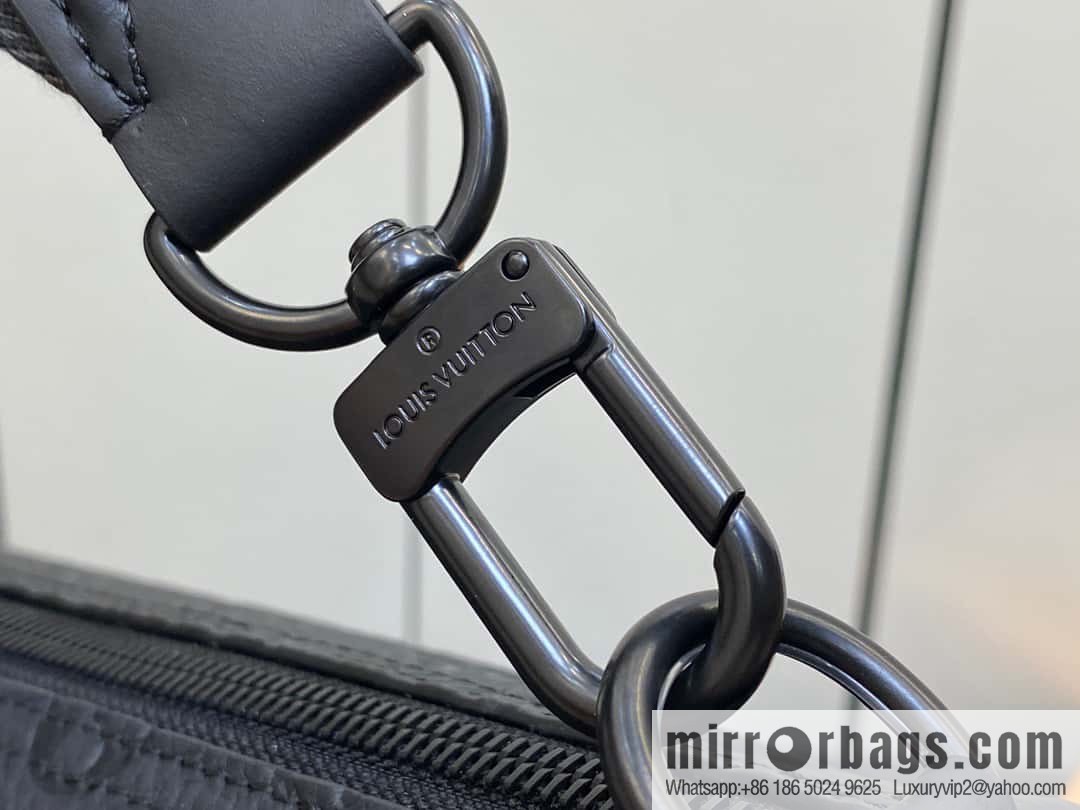 [Premium‑quality] M46796 full leather black cylinder bag men's bag series Soft Polochon small handbag