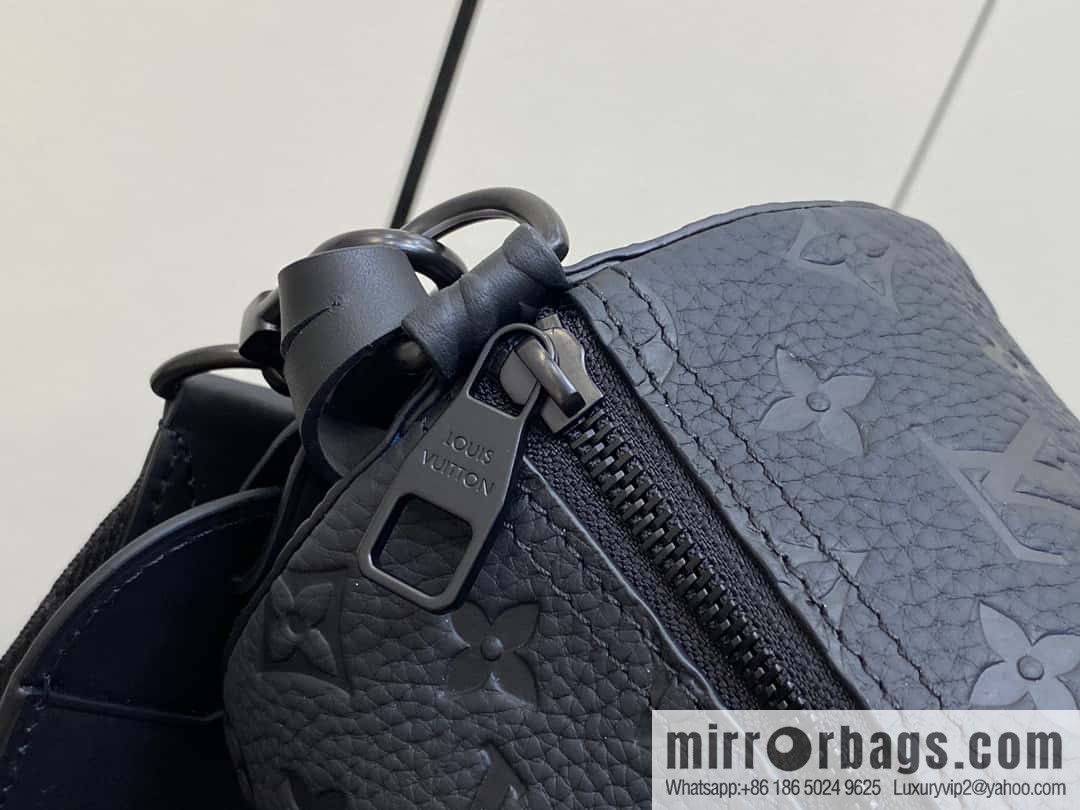 [Premium‑quality] M46796 full leather black cylinder bag men's bag series Soft Polochon small handbag