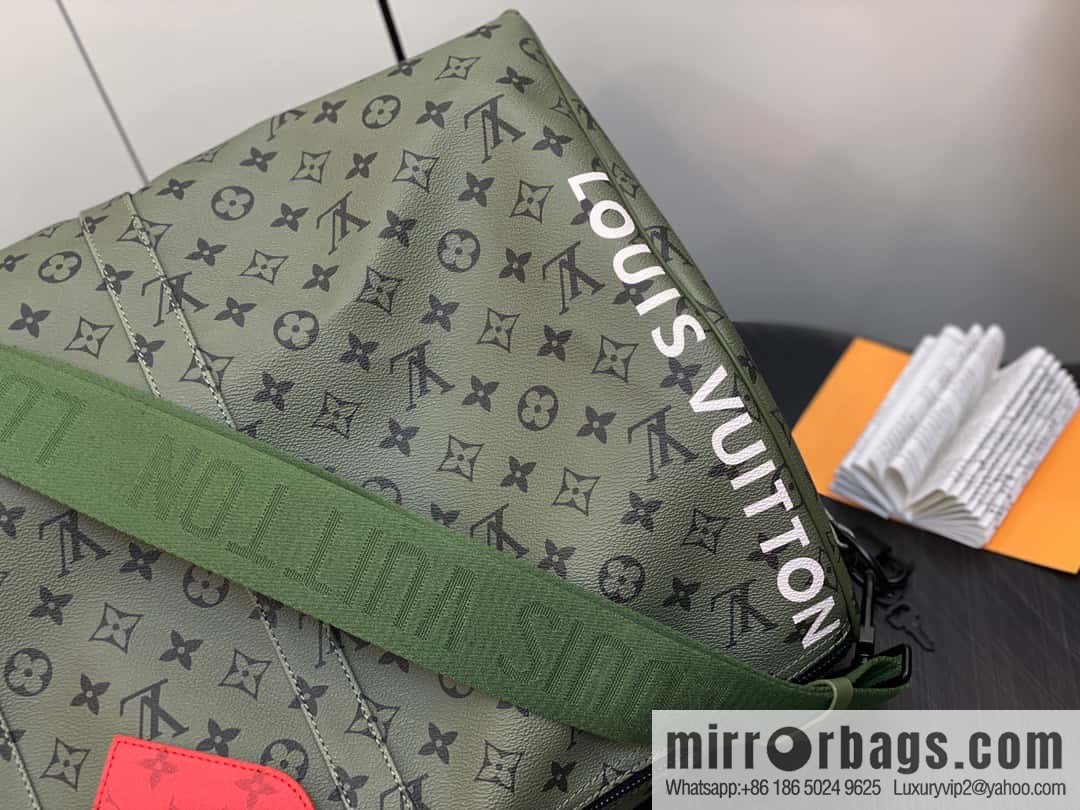 [Boutique‑grade] M23963 green silk screen, travel bag series, this Keepall Bandoulière 55 travel bag