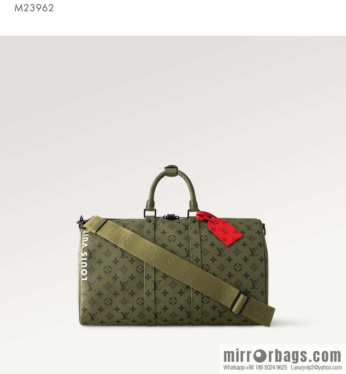 [Premium‑quality] M23962 green silk screen, travel bag series Keepall Bandoulière 45 travel bag