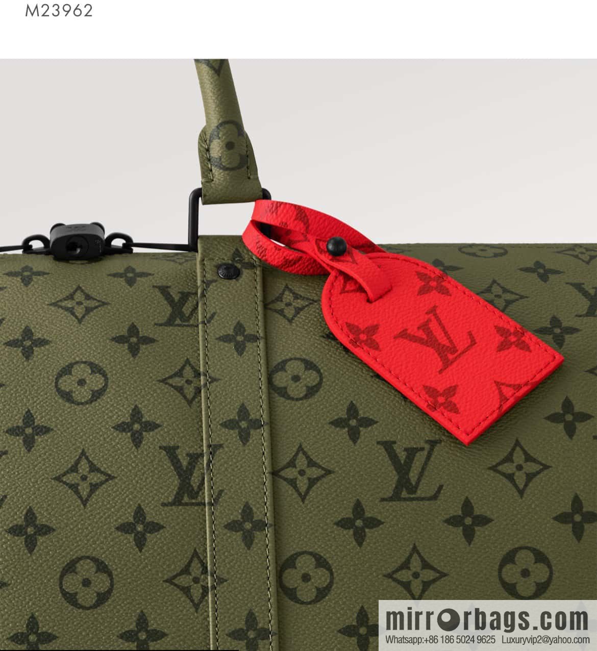[Premium‑quality] M23962 green silk screen, travel bag series Keepall Bandoulière 45 travel bag