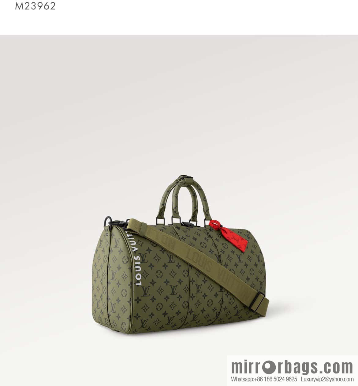 [Premium‑quality] M23962 green silk screen, travel bag series Keepall Bandoulière 45 travel bag