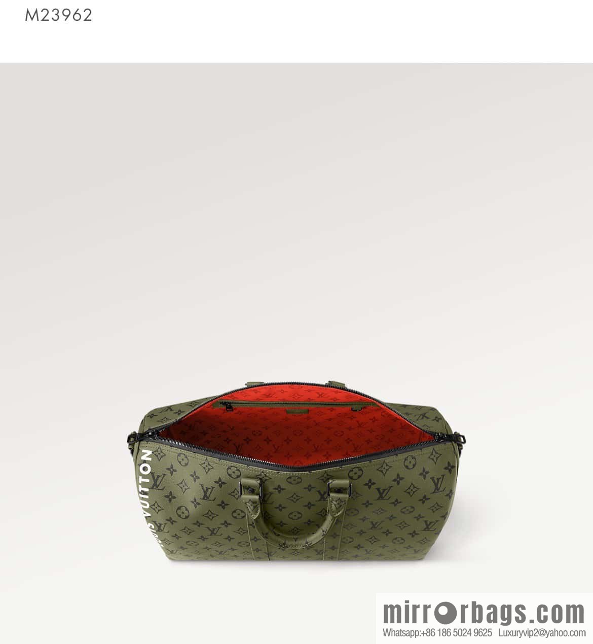 [Premium‑quality] M23962 green silk screen, travel bag series Keepall Bandoulière 45 travel bag