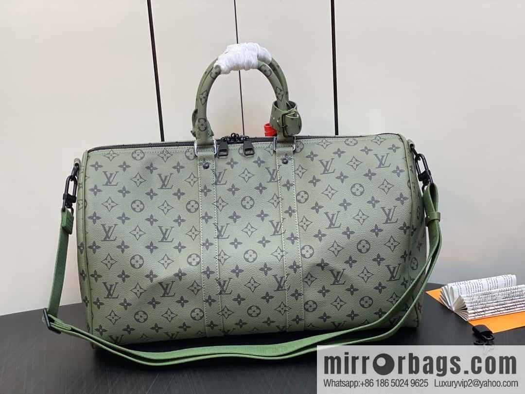 [Premium‑quality] M23962 green silk screen, travel bag series Keepall Bandoulière 45 travel bag