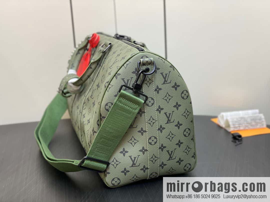 [Premium‑quality] M23962 green silk screen, travel bag series Keepall Bandoulière 45 travel bag
