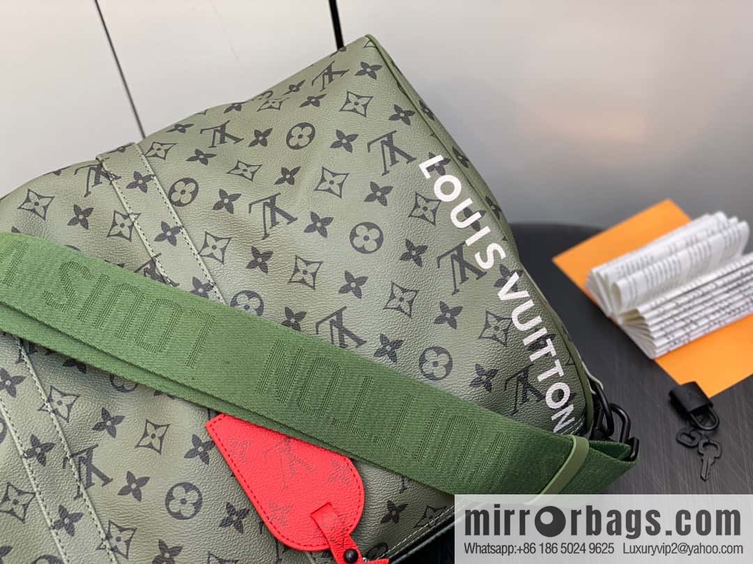 [Premium‑quality] M23962 green silk screen, travel bag series Keepall Bandoulière 45 travel bag
