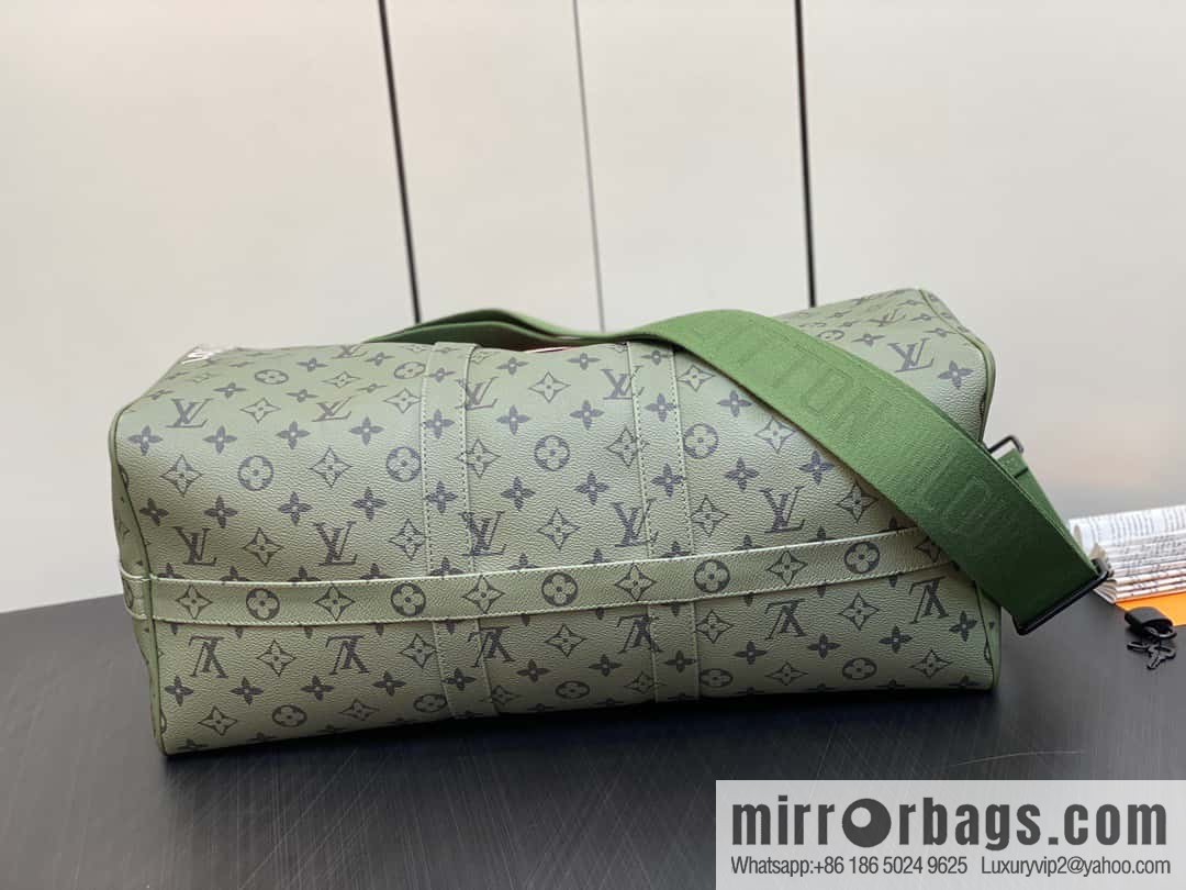 [Premium‑quality] M23962 green silk screen, travel bag series Keepall Bandoulière 45 travel bag