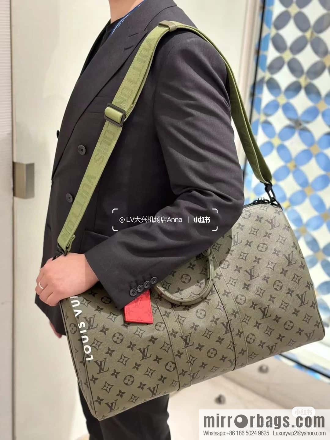 [Premium‑quality] M23962 green silk screen, travel bag series Keepall Bandoulière 45 travel bag