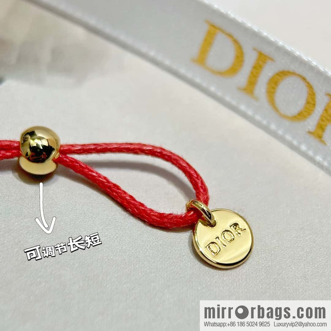 Dior Golden Butterfly Red Rope Bracelet Hand Rope