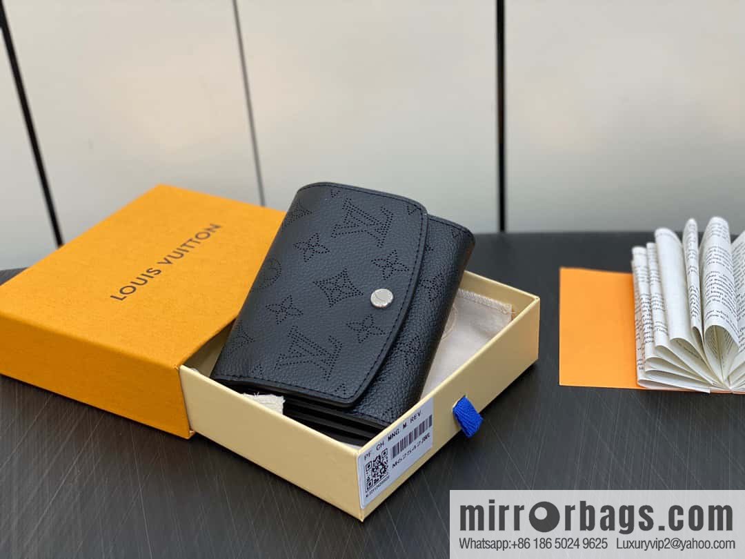 [Premium‑quality] M62542 black full leather flip wallet series IRIS COMPACT wallet