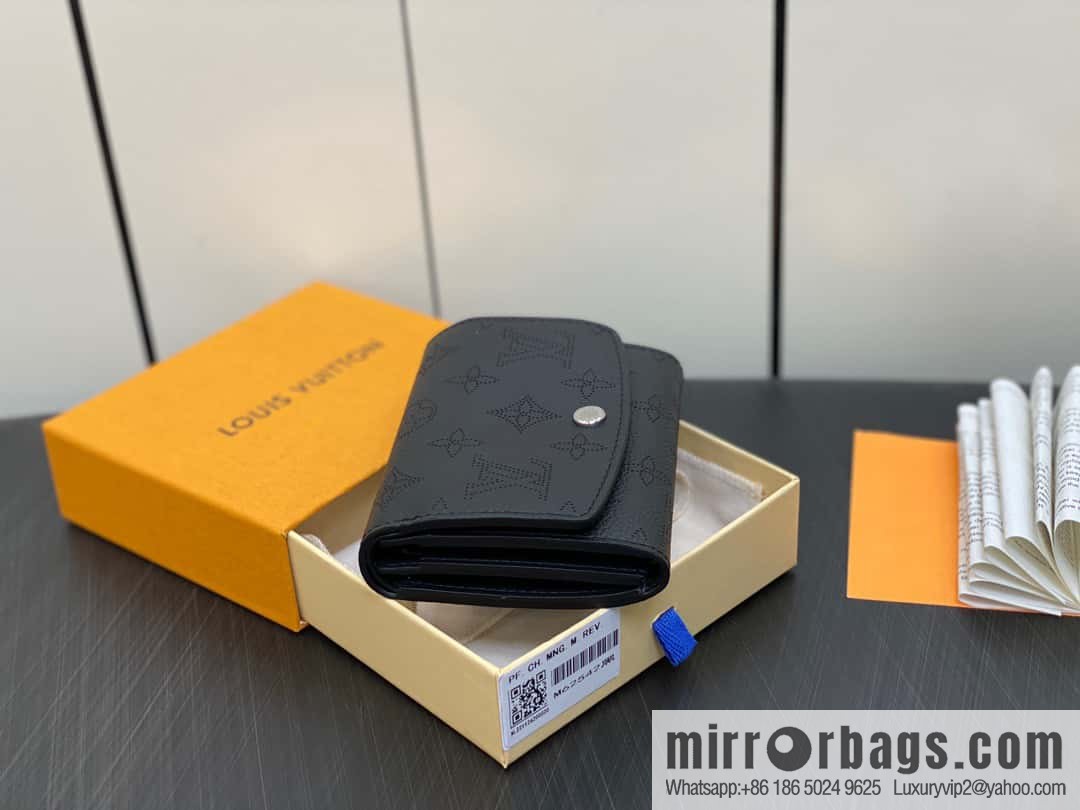 [Premium‑quality] M62542 black full leather flip wallet series IRIS COMPACT wallet