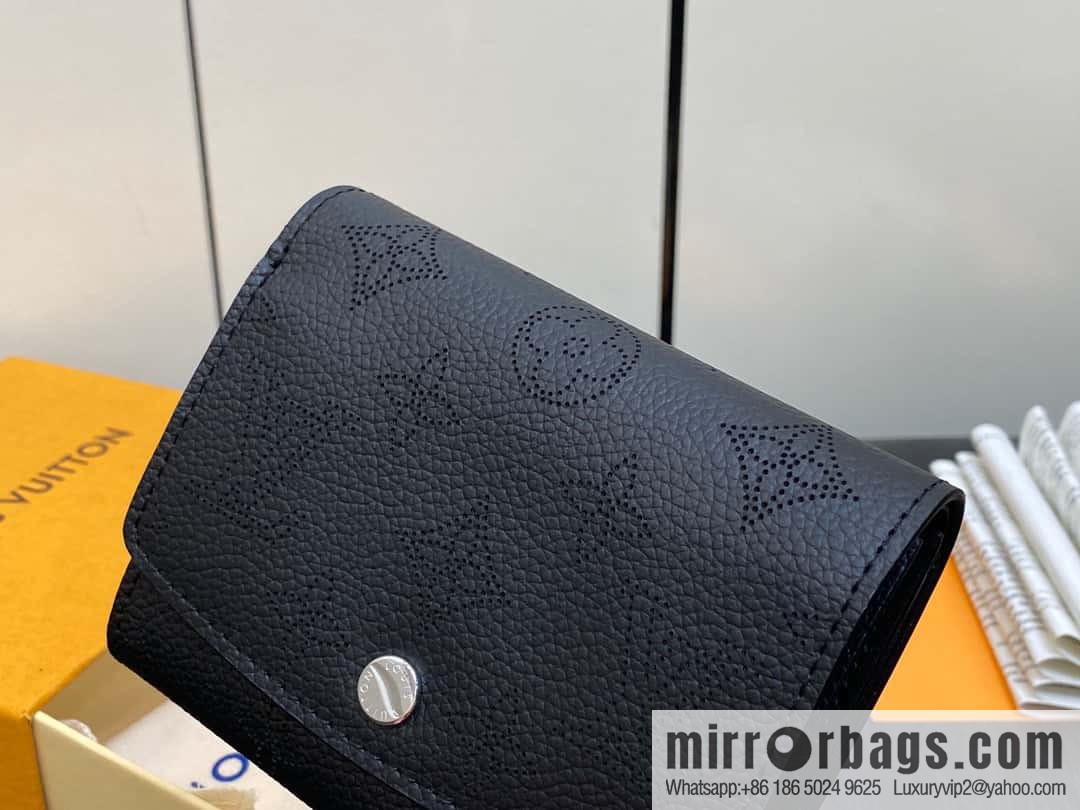 [Premium‑quality] M62542 black full leather flip wallet series IRIS COMPACT wallet