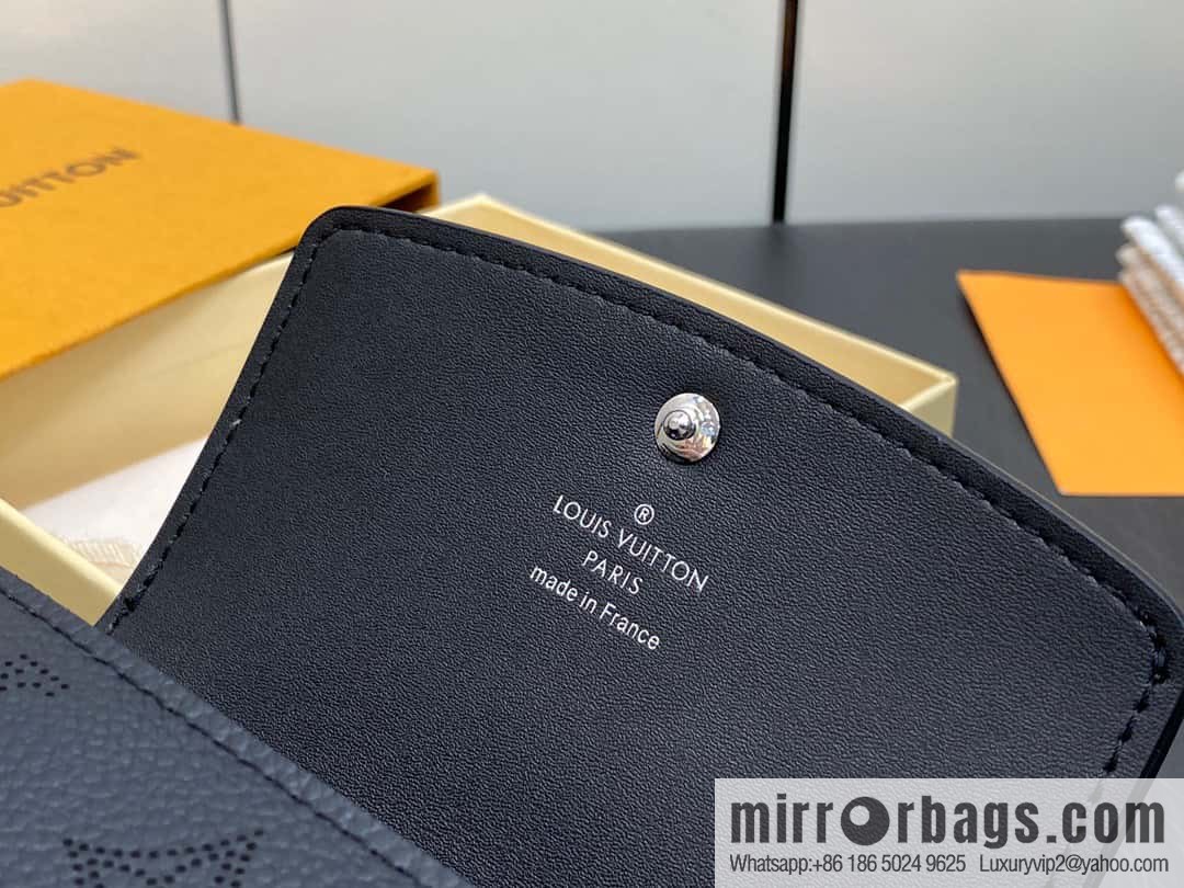 [Premium‑quality] M62542 black full leather flip wallet series IRIS COMPACT wallet