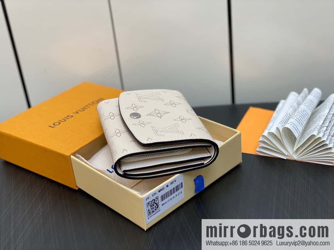 [Premium‑quality] M62542 meters white, full leather flip wallet series IRIS COMPACT wallet