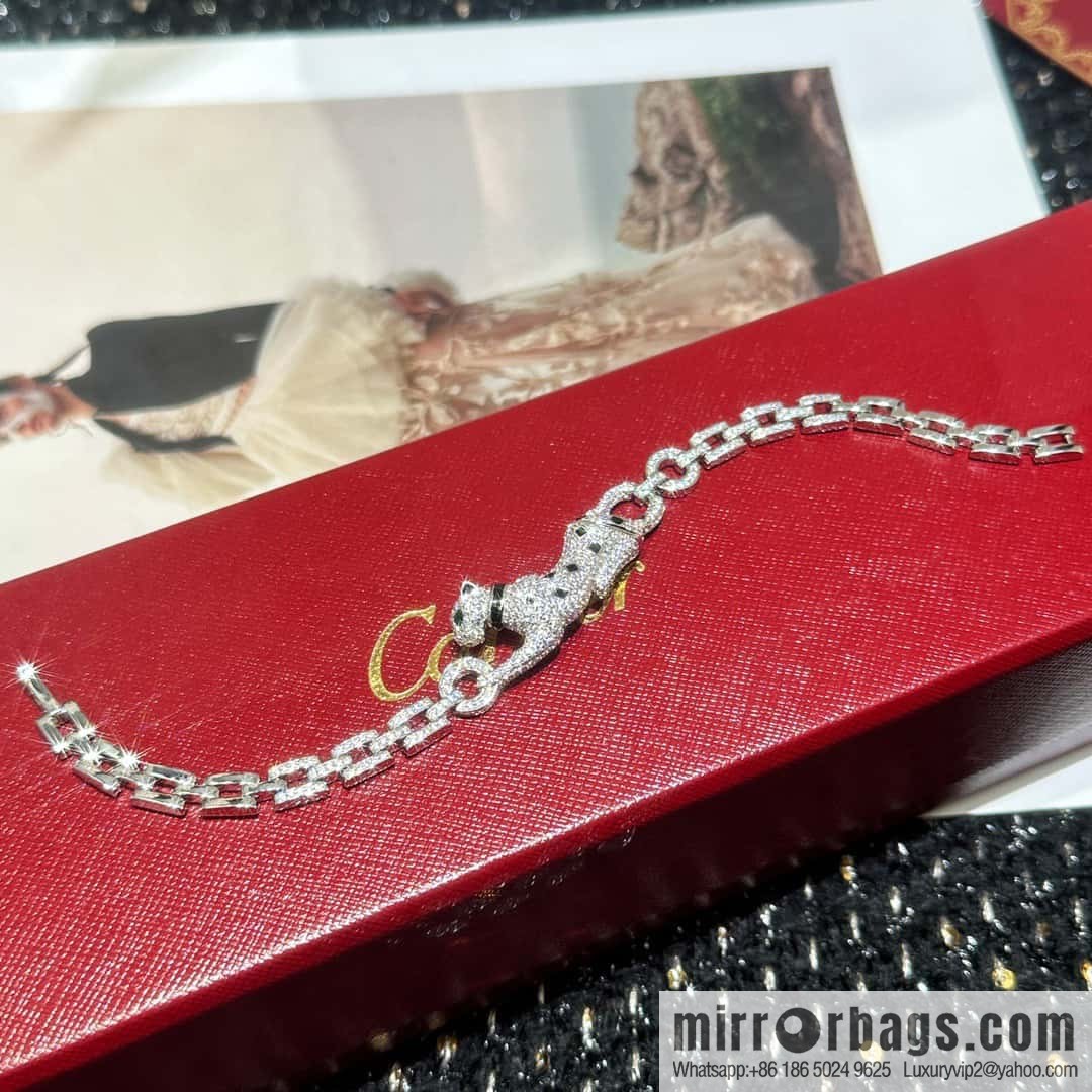 ☀Cartier Cartier Jungle Series Full Diamond Leopard Bracelet, Necklace ☀