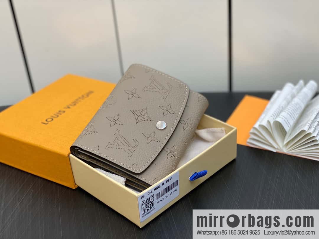 [Premium‑quality] M62542 gray, full leather flip wallet series IRIS COMPACT wallet