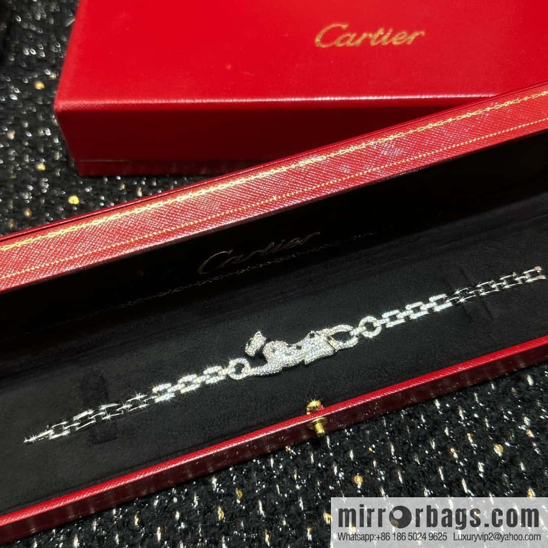 ☀Cartier Cartier Jungle Series Full Diamond Leopard Bracelet, Necklace ☀