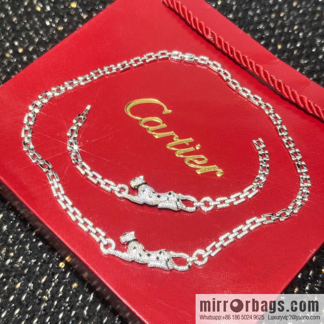 ☀Cartier Cartier Jungle Series Full Diamond Leopard Bracelet, Necklace ☀