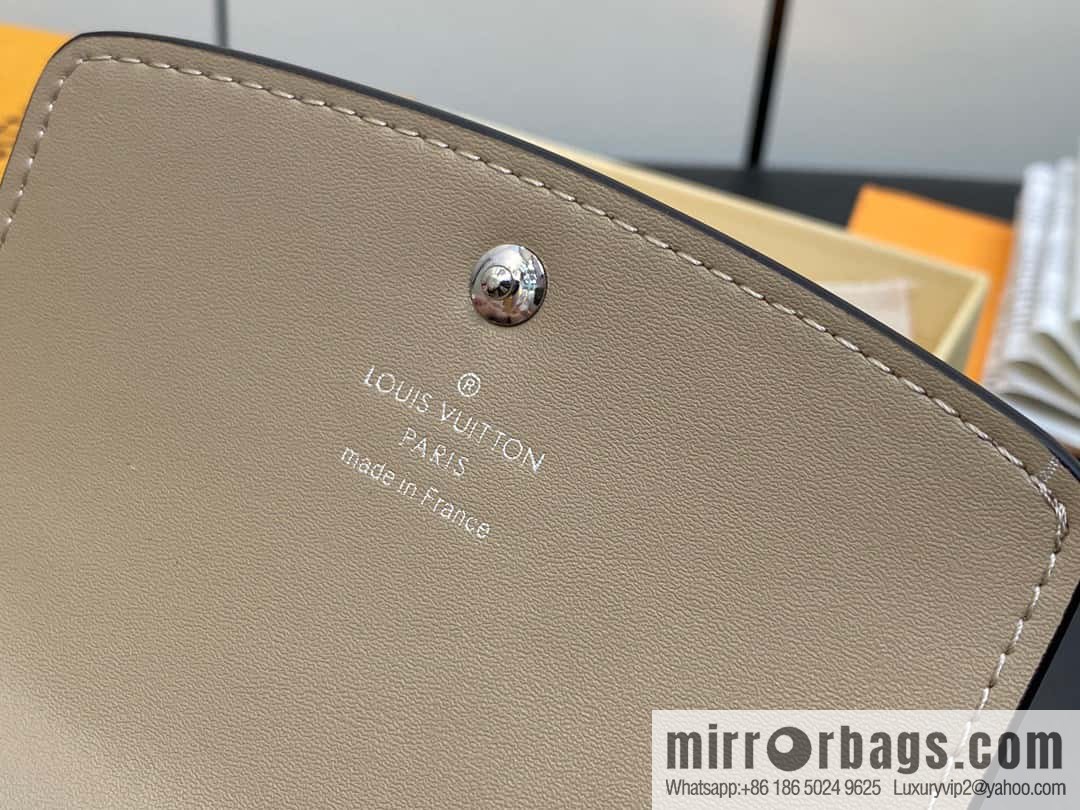 [Premium‑quality] M62542 gray, full leather flip wallet series IRIS COMPACT wallet