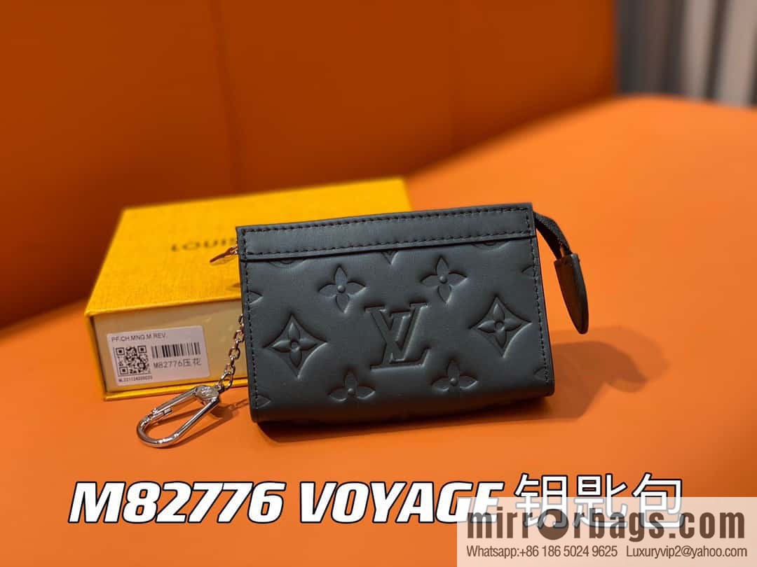 [Premium‑quality] M82776 black full leather, key bag wallet series, new VOYAGE key bag in autumn and winter