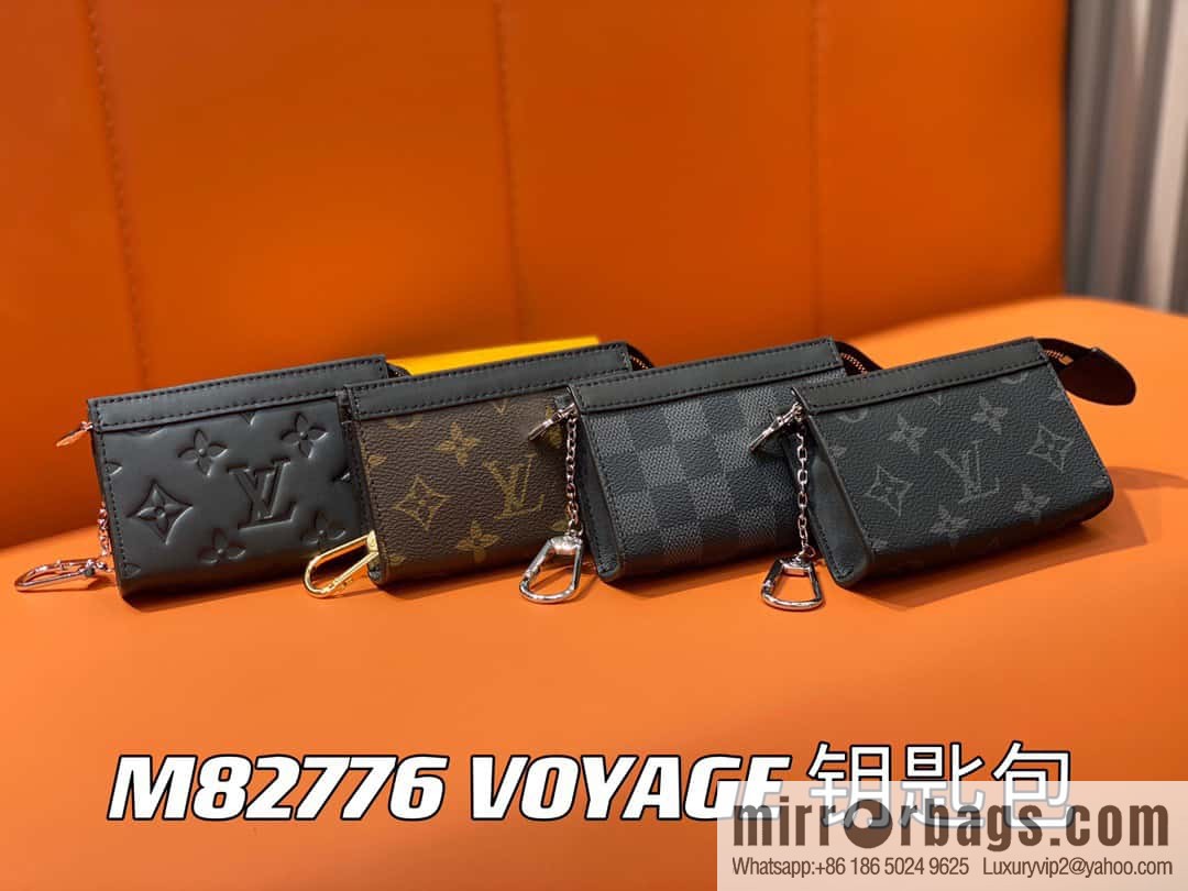 [Premium‑quality] M82776 black full leather, key bag wallet series, new VOYAGE key bag in autumn and winter