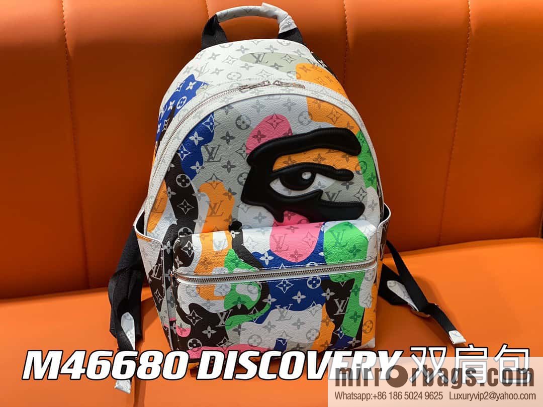 [Premium‑quality] M46680 white eye backpack series DISCOVERY small backpack
