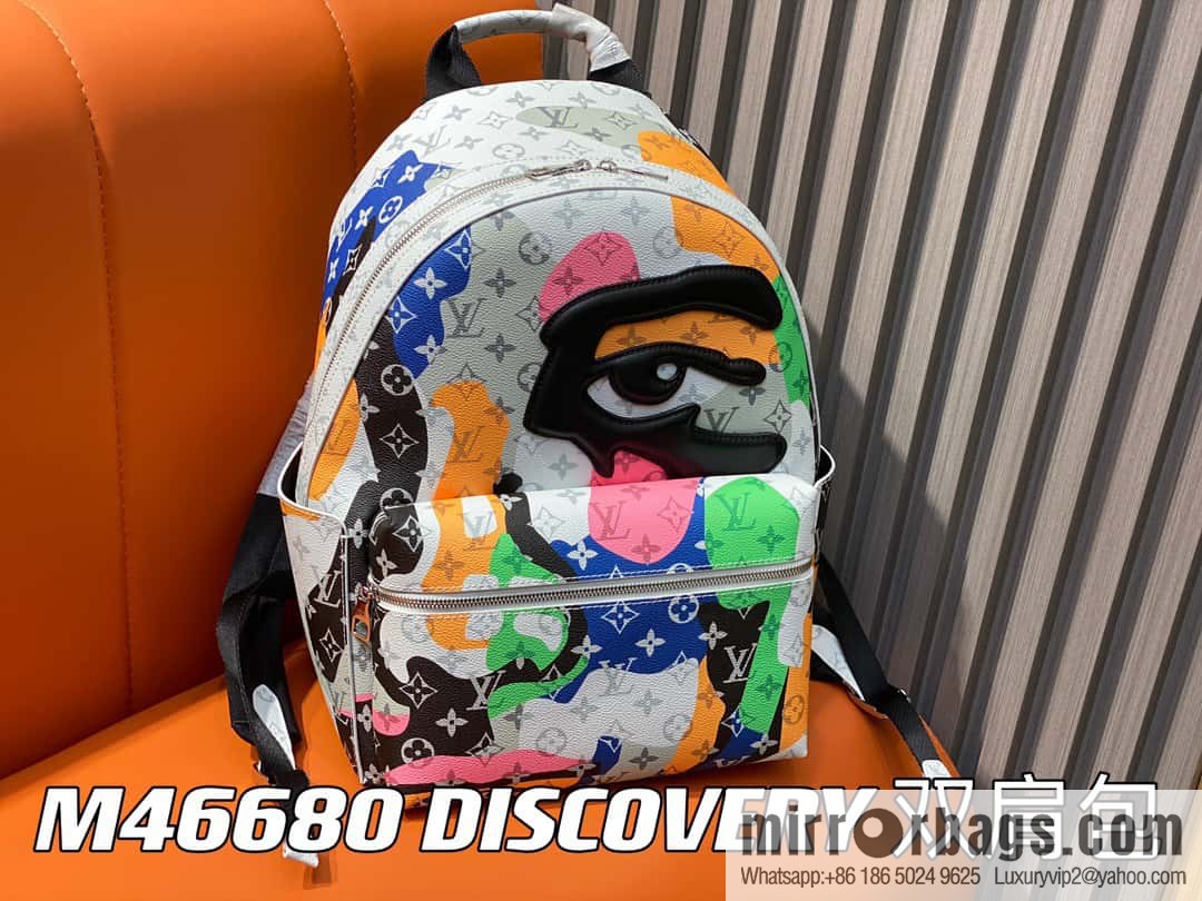 [Premium‑quality] M46680 white eye backpack series DISCOVERY small backpack