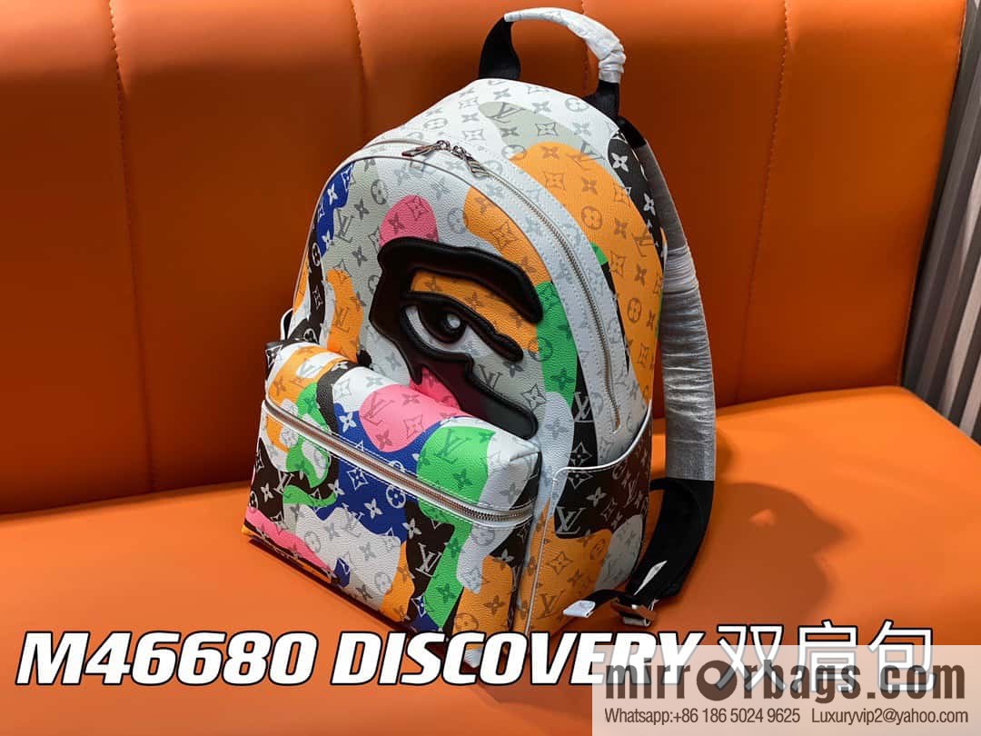 [Premium‑quality] M46680 white eye backpack series DISCOVERY small backpack