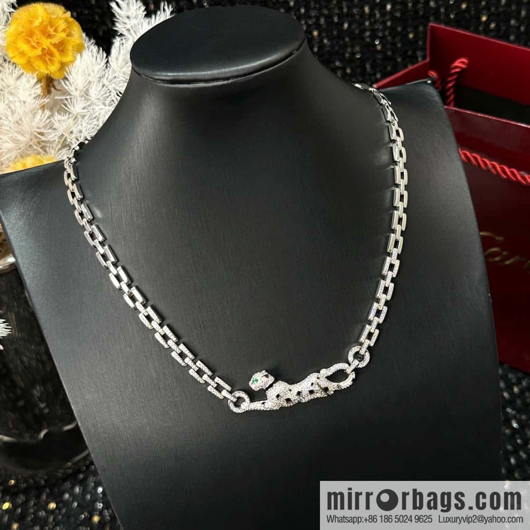 ☀Cartier Cartier Jungle Series Full Diamond Leopard Bracelet, Necklace ☀