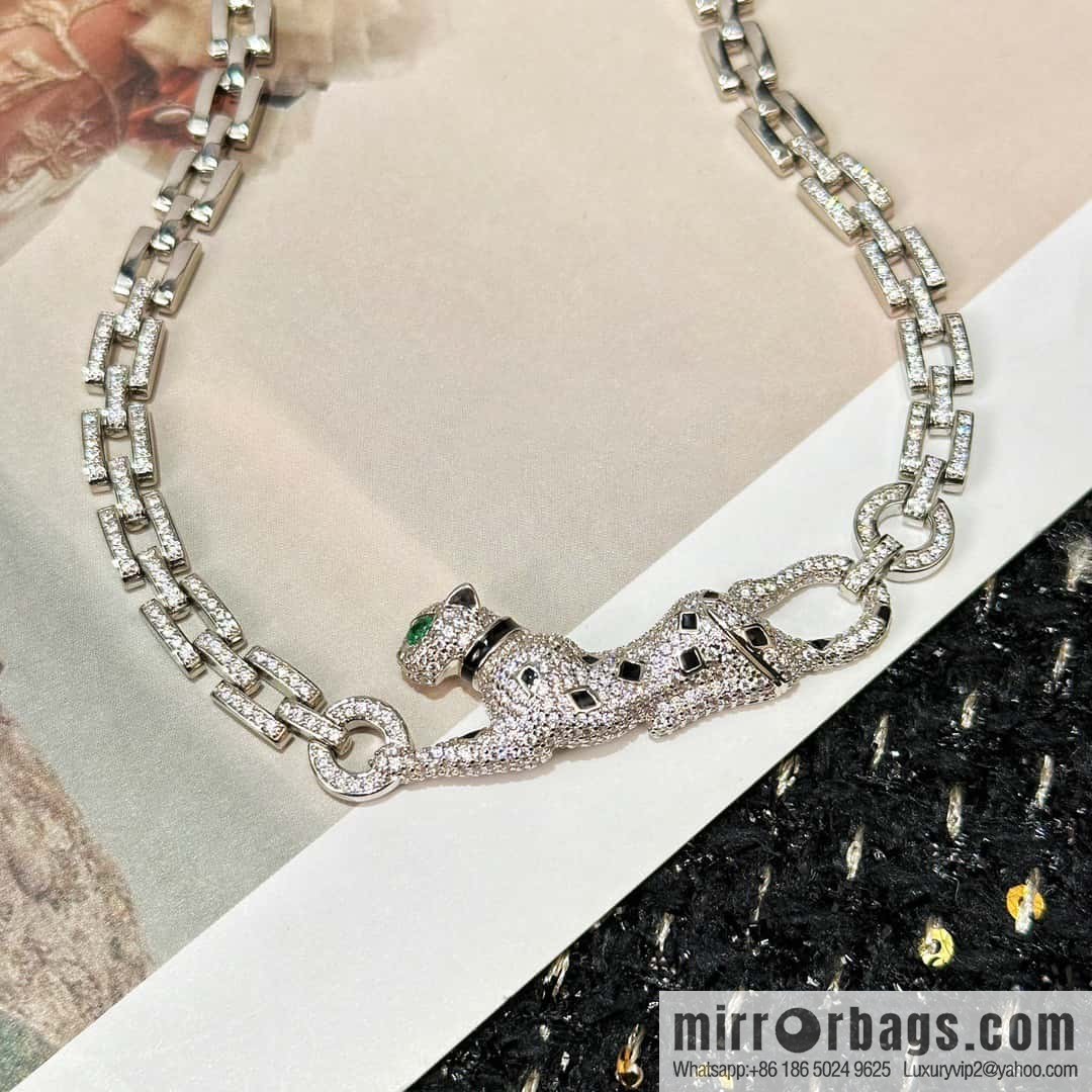 ☀Cartier Cartier Jungle Series Full Diamond Leopard Bracelet, Necklace ☀