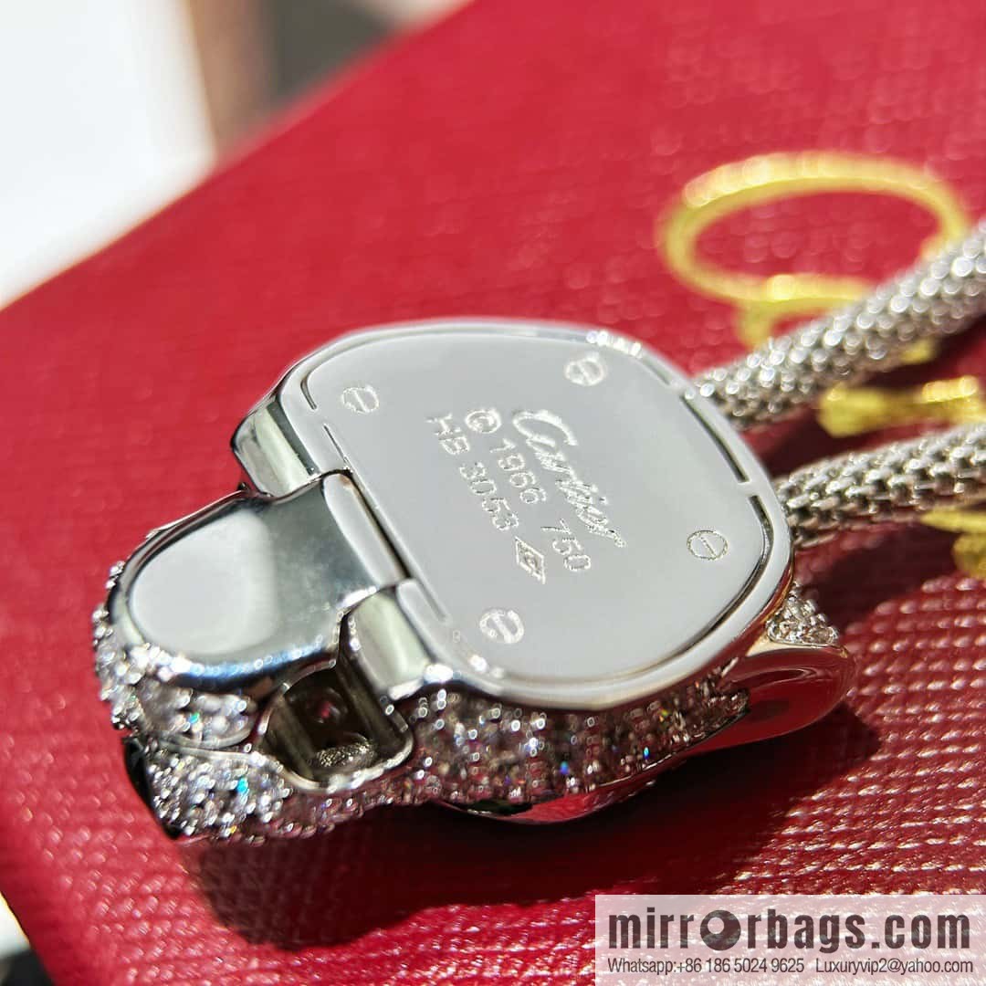 ☀️Cartier PANTHÜRE DECARTIER Jungle Series Full Diamond Leopard Necklace, Bracelet ☀️