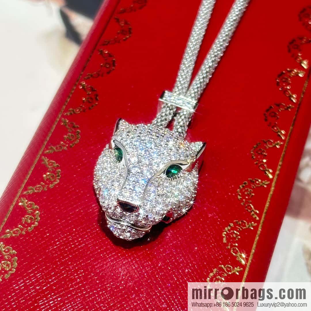 ☀️Cartier PANTHÜRE DECARTIER Jungle Series Full Diamond Leopard Necklace, Bracelet ☀️