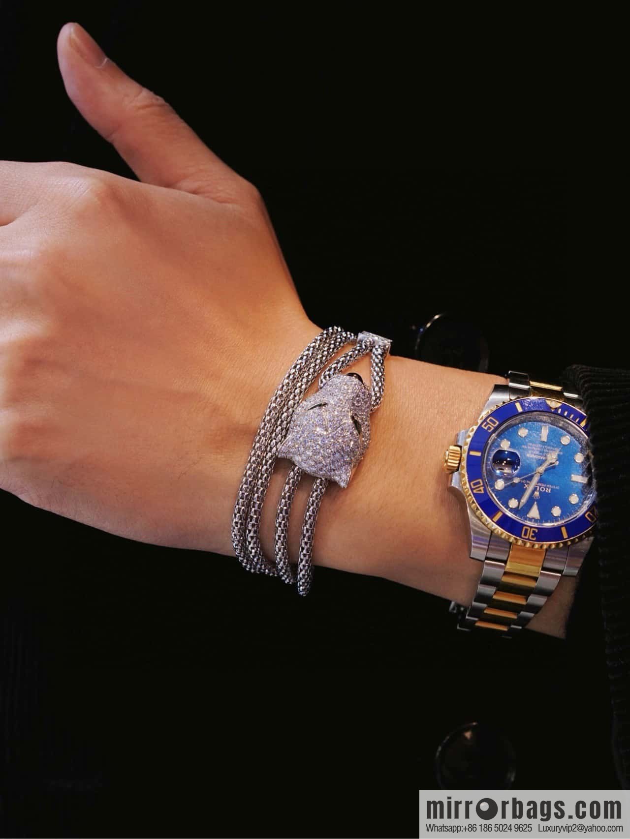 ☀️Cartier PANTHÜRE DECARTIER Jungle Series Full Diamond Leopard Necklace, Bracelet ☀️