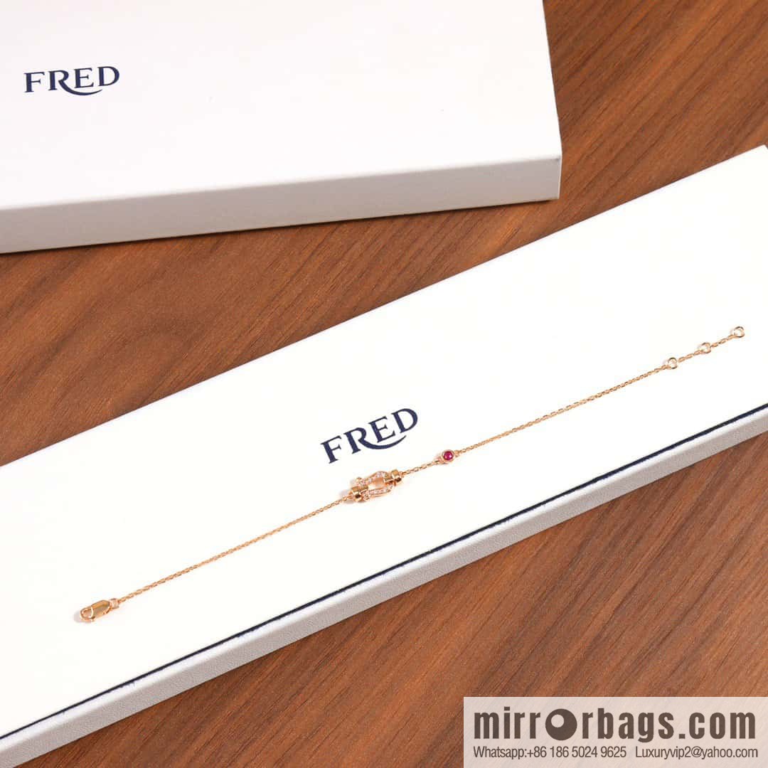 Fred Full Diamond Horseshoe Pink Diamond Bracelet, Necklace