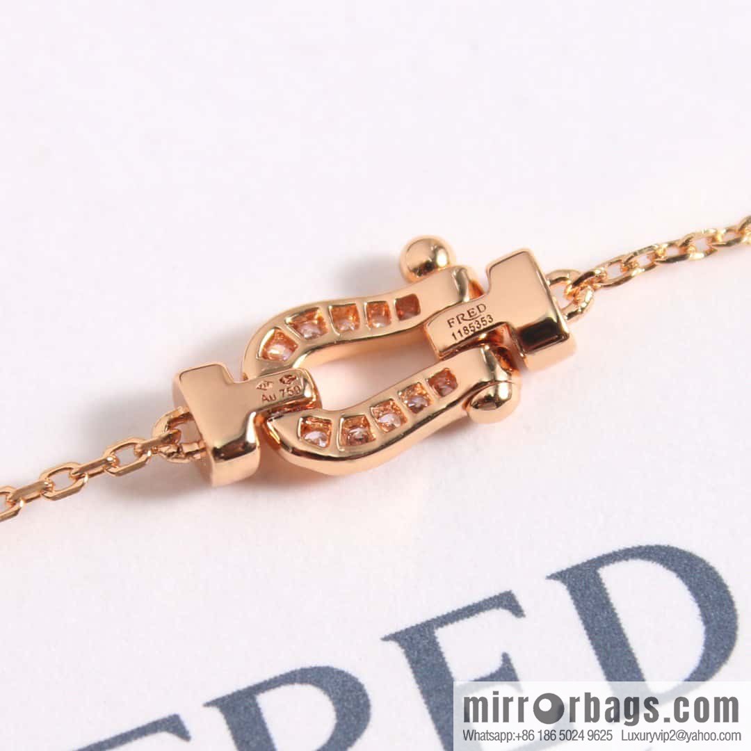 Fred Full Diamond Horseshoe Pink Diamond Bracelet, Necklace