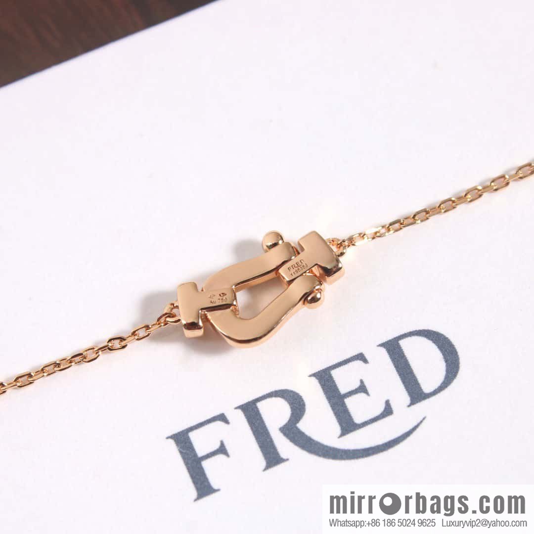 Fred Full Diamond Horseshoe Pink Diamond Bracelet, Necklace